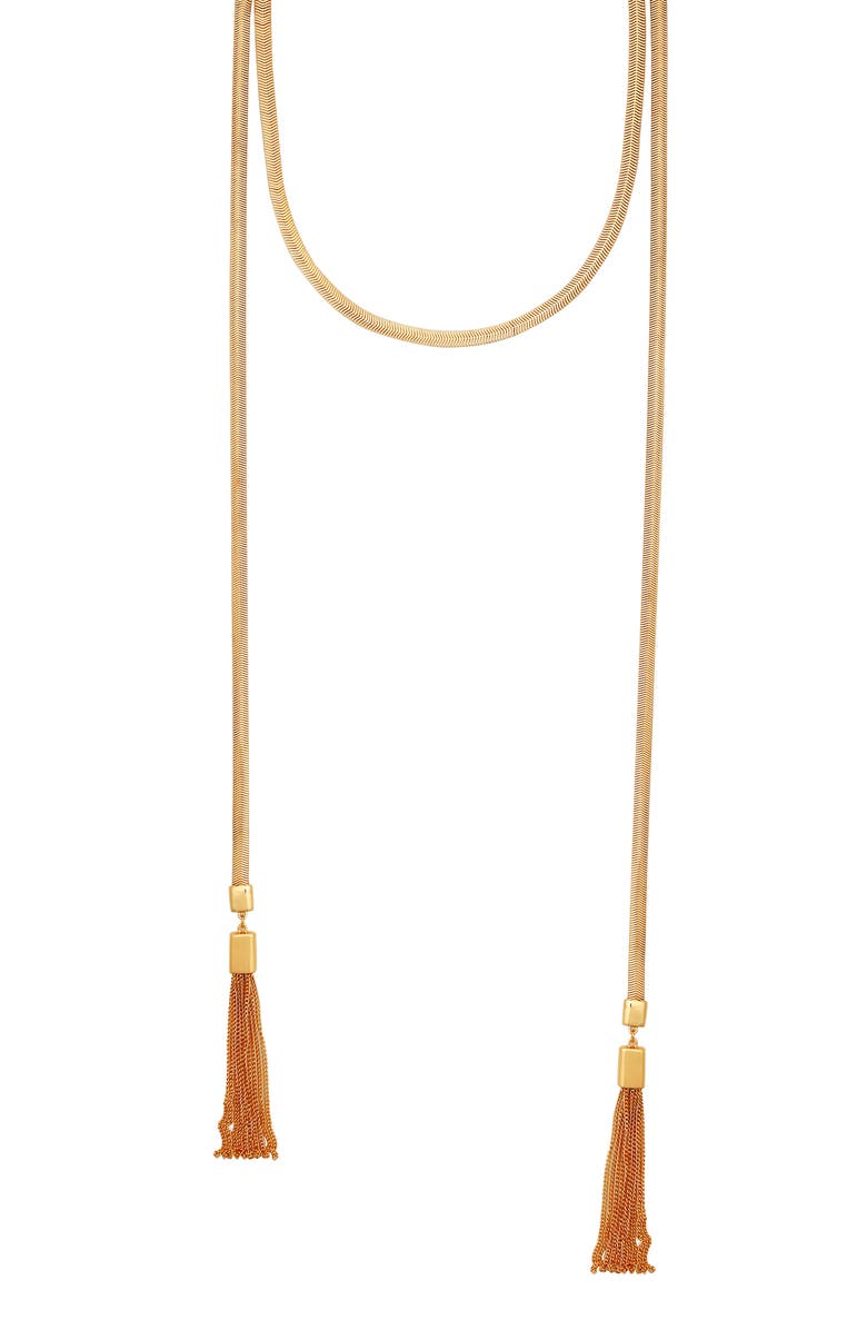 Vince Camuto Tassel Chain Necklace, Main, color, Gold Tone