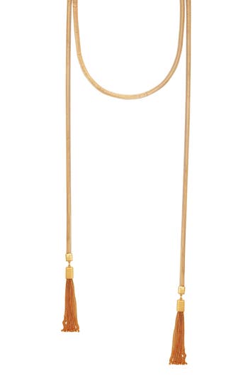 Vince Camuto Tassel Chain Necklace In Gold Tone