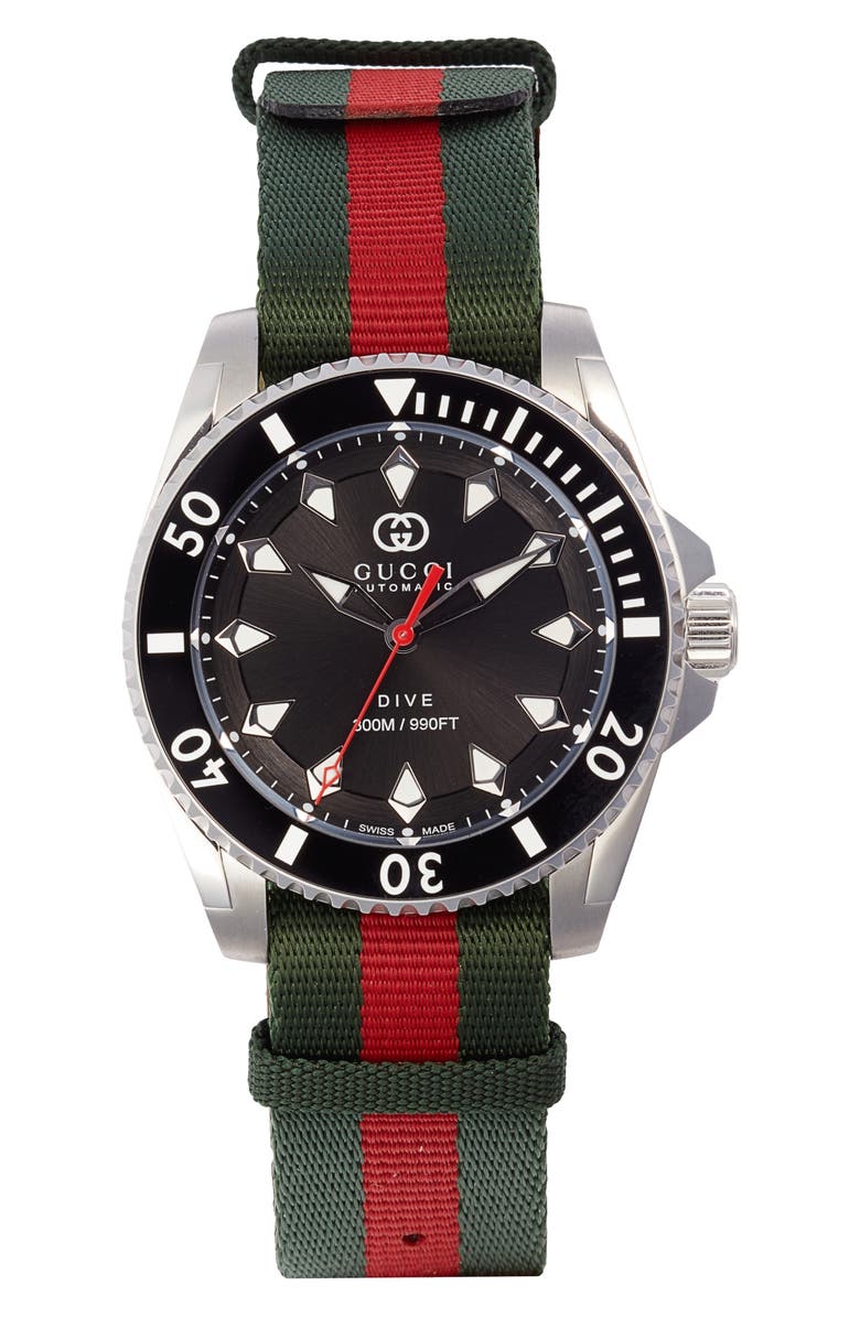Gucci Dive Fabric Strap Watch, 40mm, Main, color, 