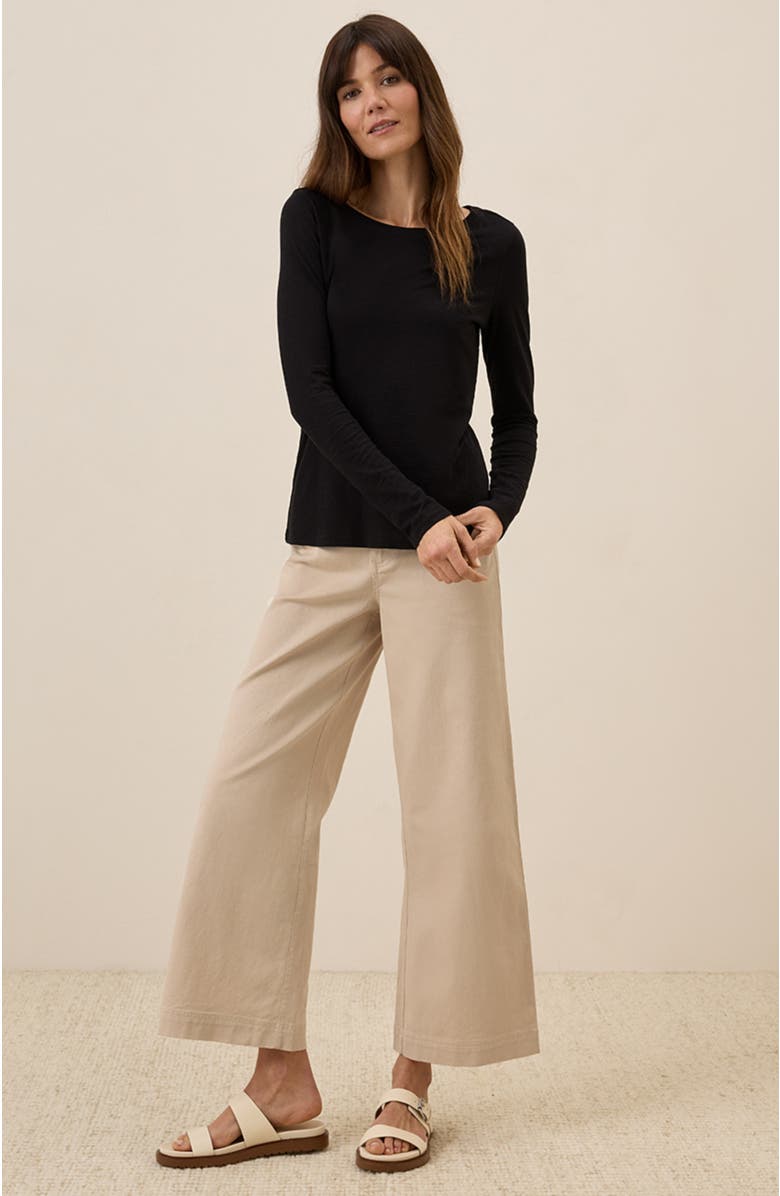 Pact Organic Cotton Featherweight Slub Long Sleeve Tee, Alternate, color, Black