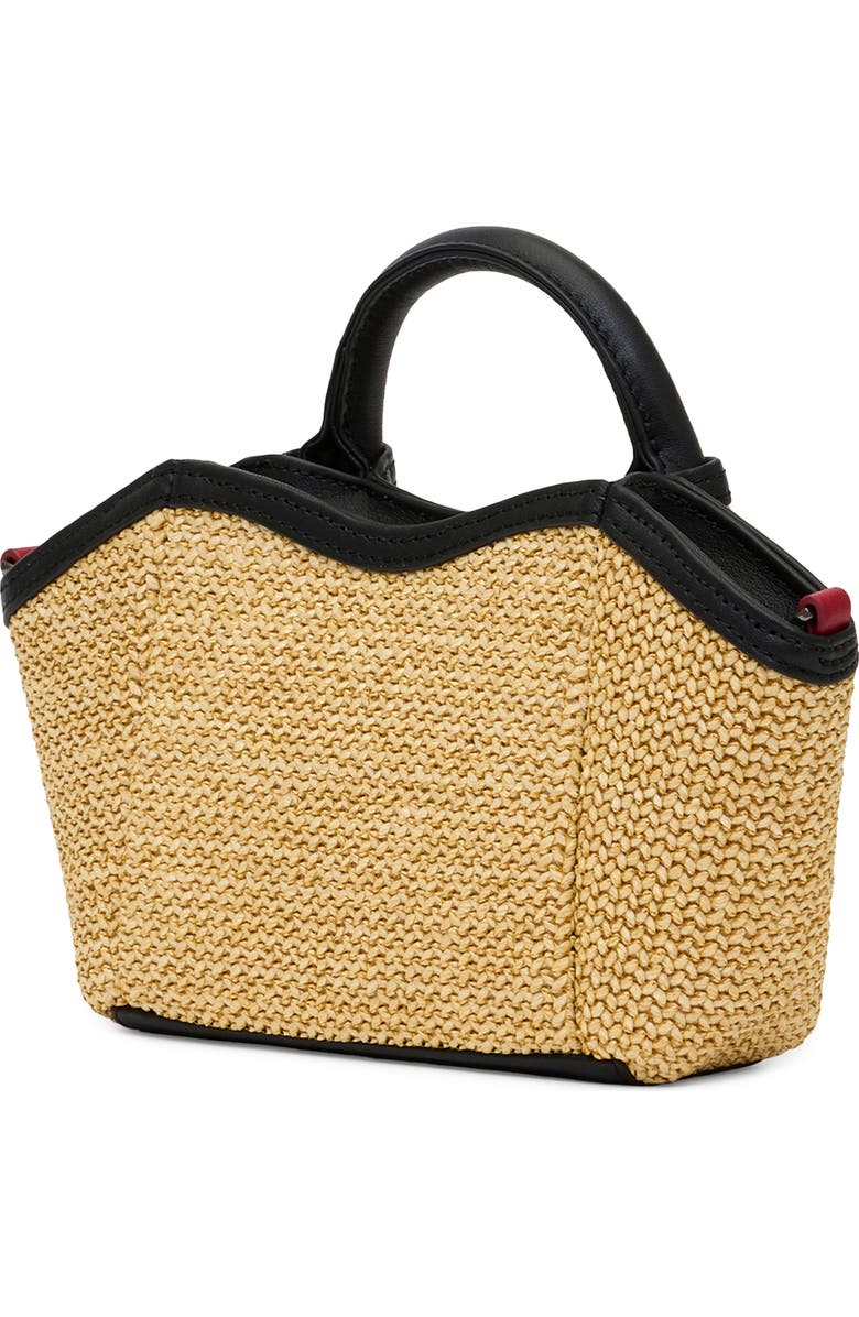 HAMMITT Mini Paul Leather Top Handle Bag, Alternate, color, Noir Smooth Raffia/ Gunmetal