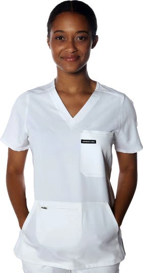 売れ筋商品|||メンバーズオンリー カットソー トップス レディース Women's Cordoba 5-Pocket Scrub Top White Women's 5 Pocket's Scrub Top
