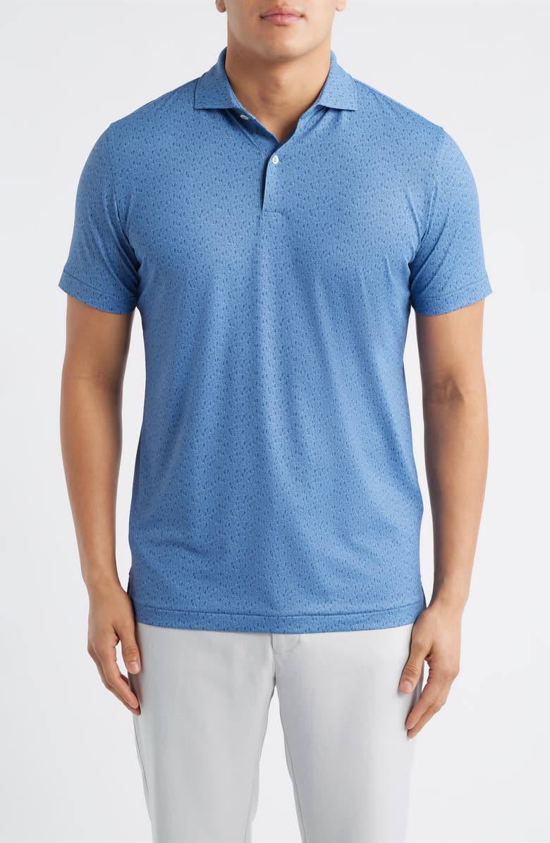 Peter Millar Jazz Club Performance Jersey Golf Polo, Main, color, Storm