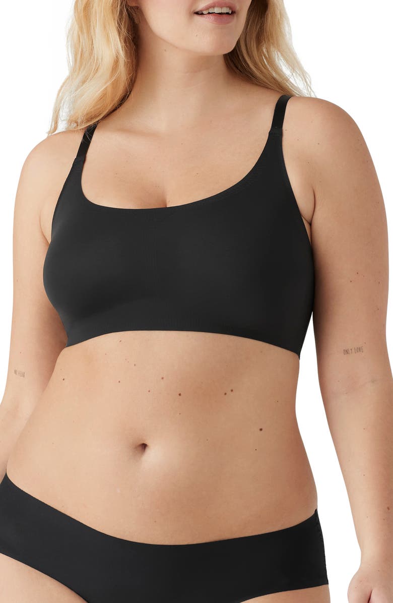 True & Co True Body Boost Scoop Neck Bralette, Main, color, Black