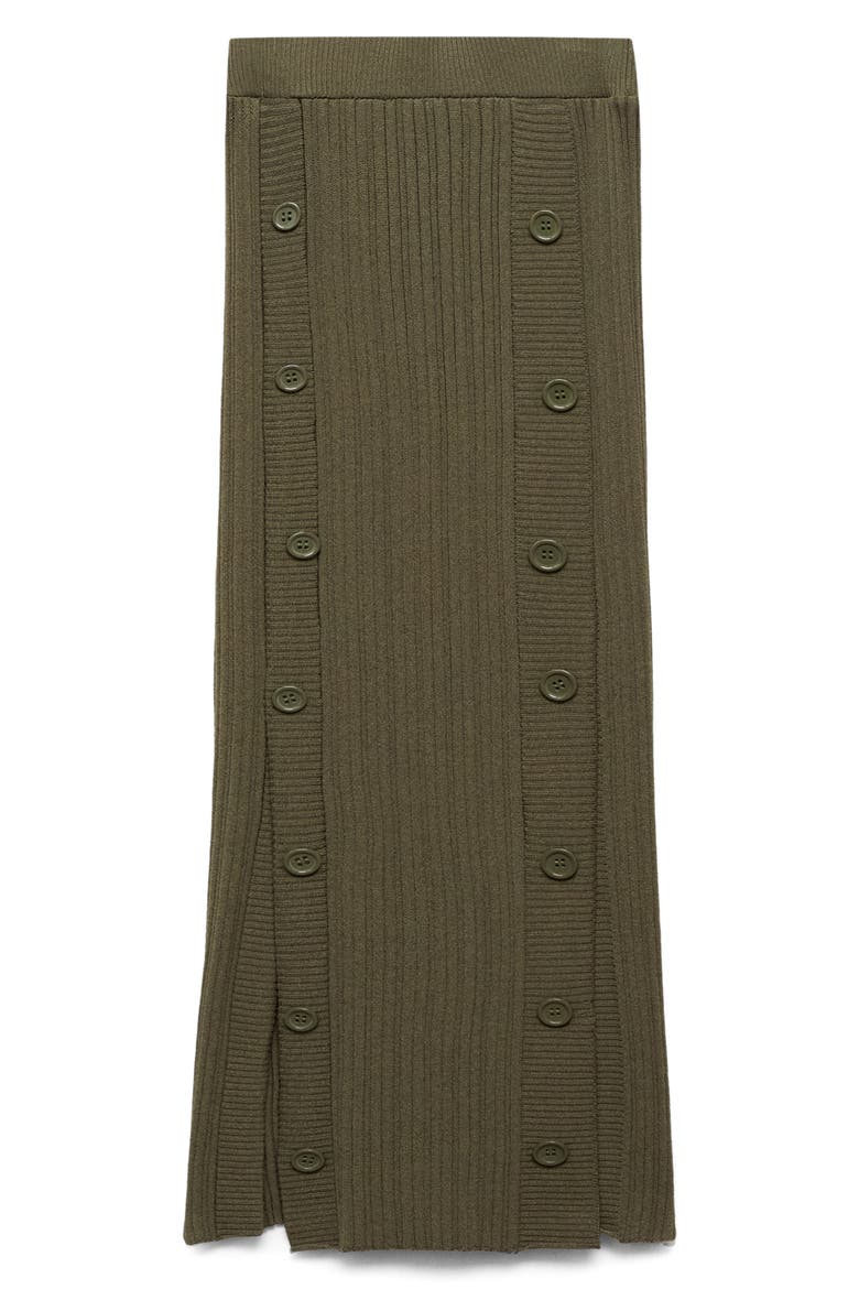 Side Button Rib Sweater Skirt, Alternate, color, KHAKI GREEN