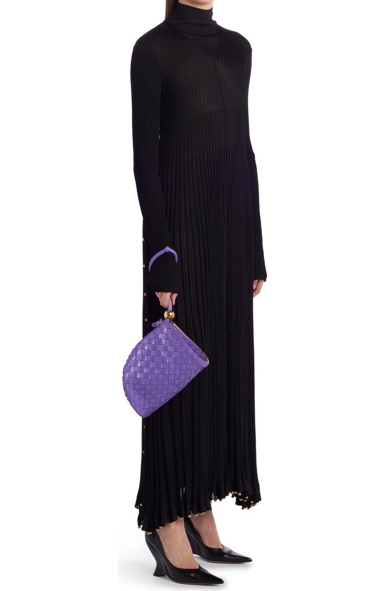 Bottega Veneta Medium Half Moon Woven Top Handle Bag, Alternate, color, Purple-Gold