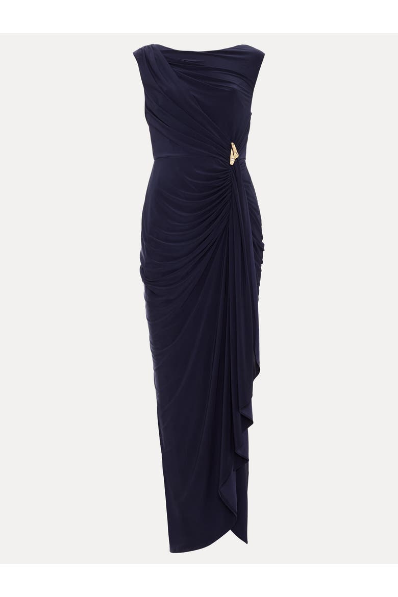 Donna Ruched Detail Maxi Dress, Alternate, color, Navy