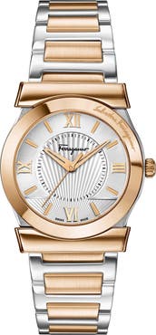 FERRAGAMO Women's Two-Tone Swiss Quartz Bracelet Watch, 32mm