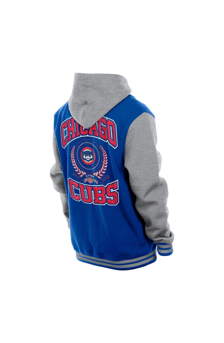 New Era Men's New Era Royal Chicago Cubs Throwback Prep Full-Snap Hoodie Jacket, Alternate, color, Royal