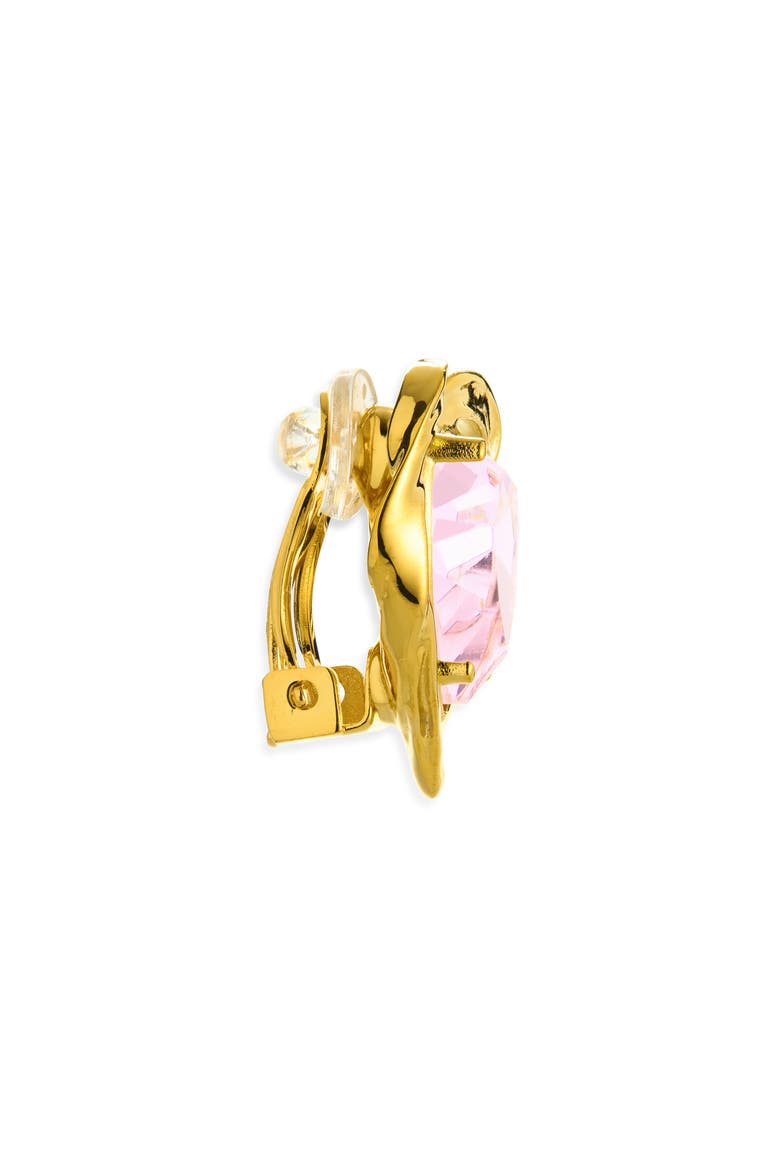 Heart Stone Crystal Earrings, Alternate, color, ROSE