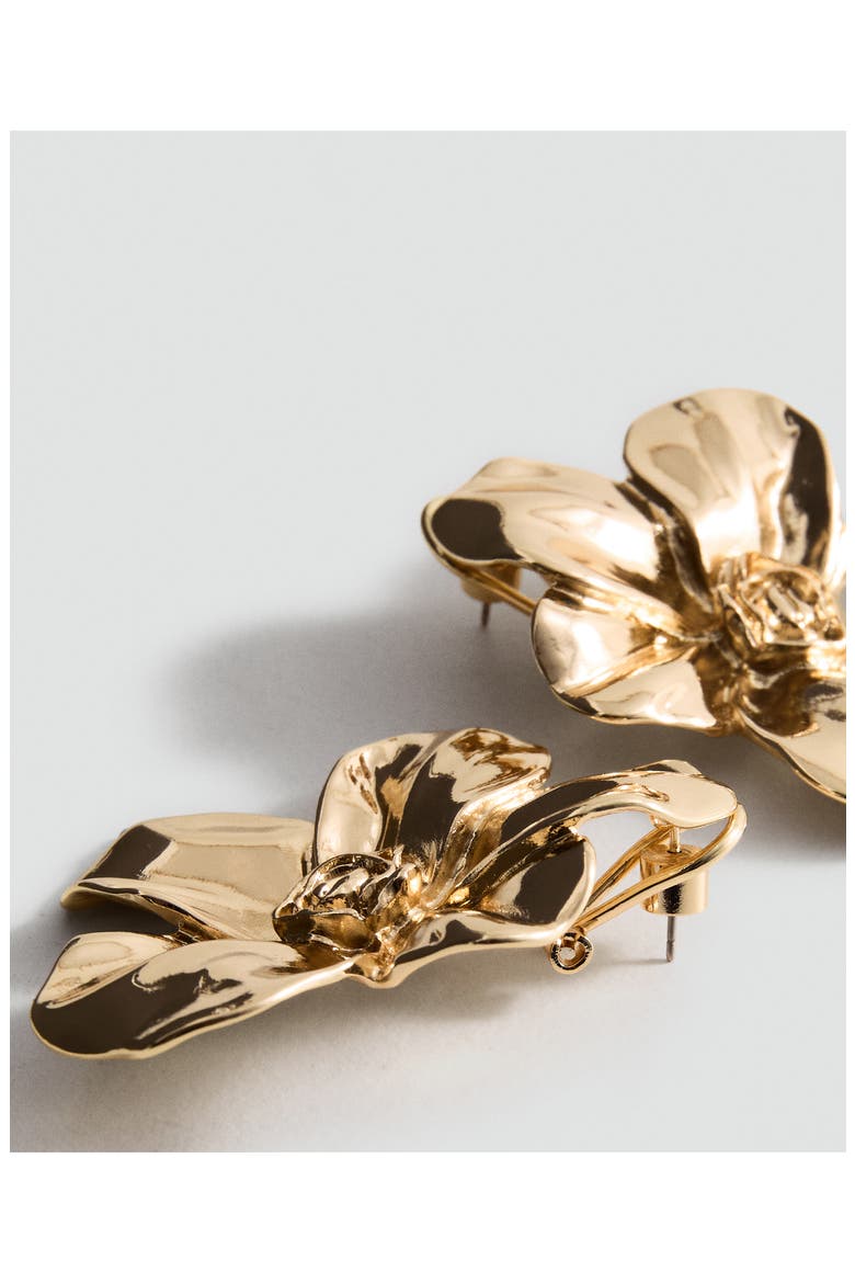 Flower Earrings, Alternate, color, GOLD