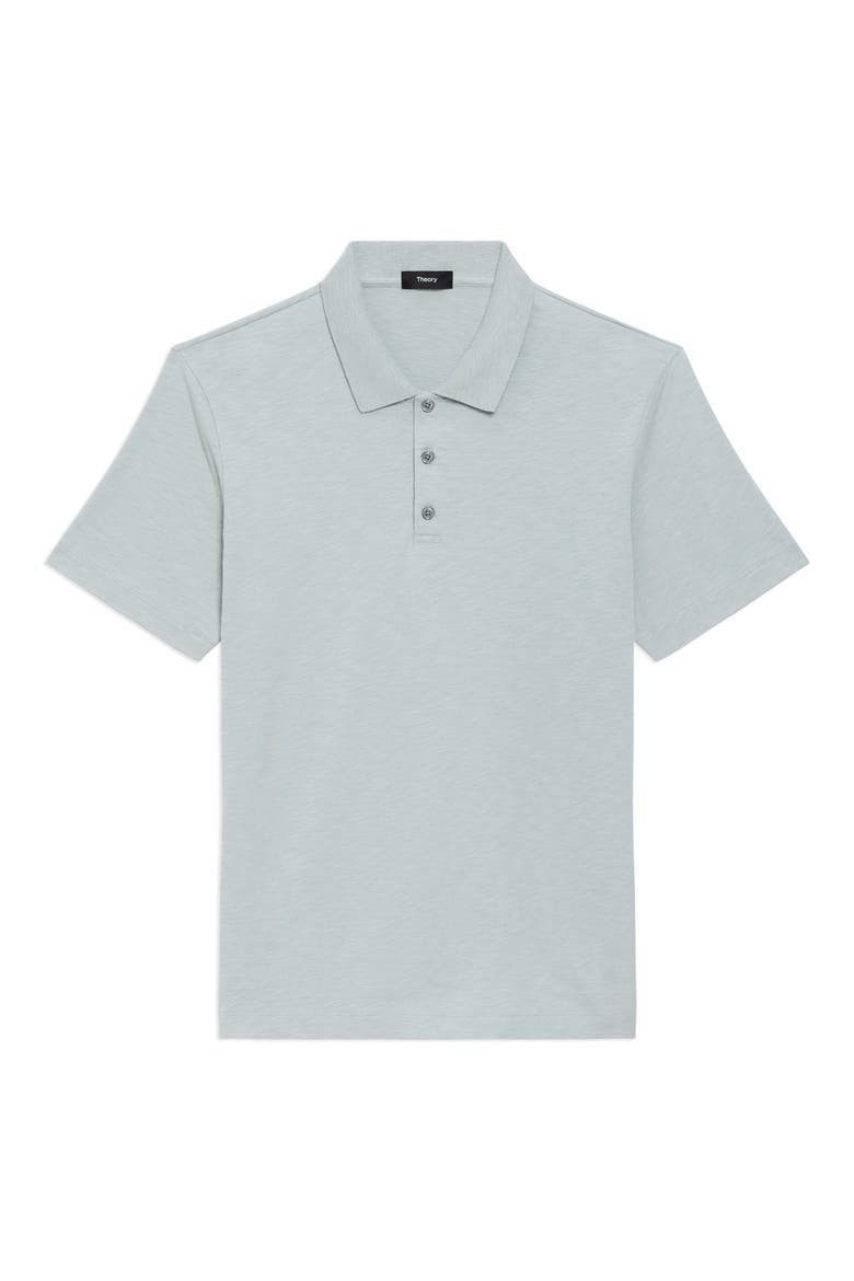 Bron in Cosmos Slub Cotton Polo Shirt, Alternate, color, WILLOW GREEN - UGT