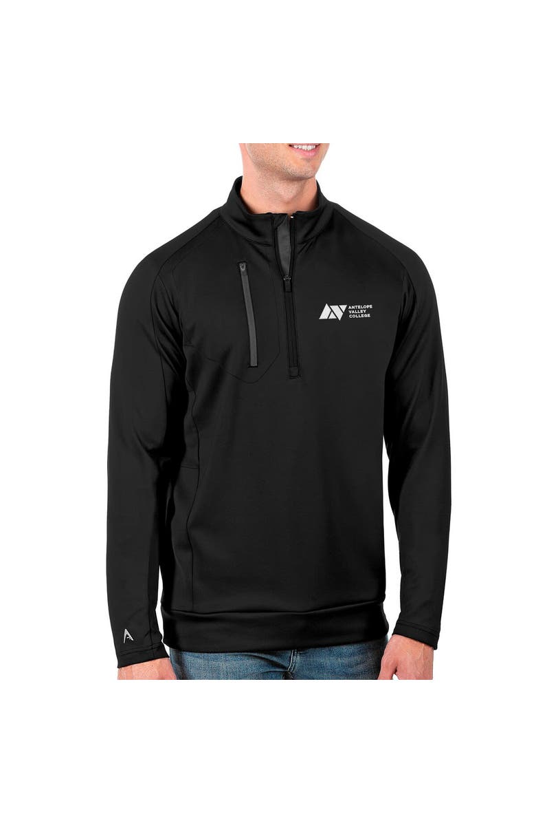 ANTIGUA Men's Antigua Black Antelope Valley College Generation Quarter-Zip Pullover Top, Alternate, color, 