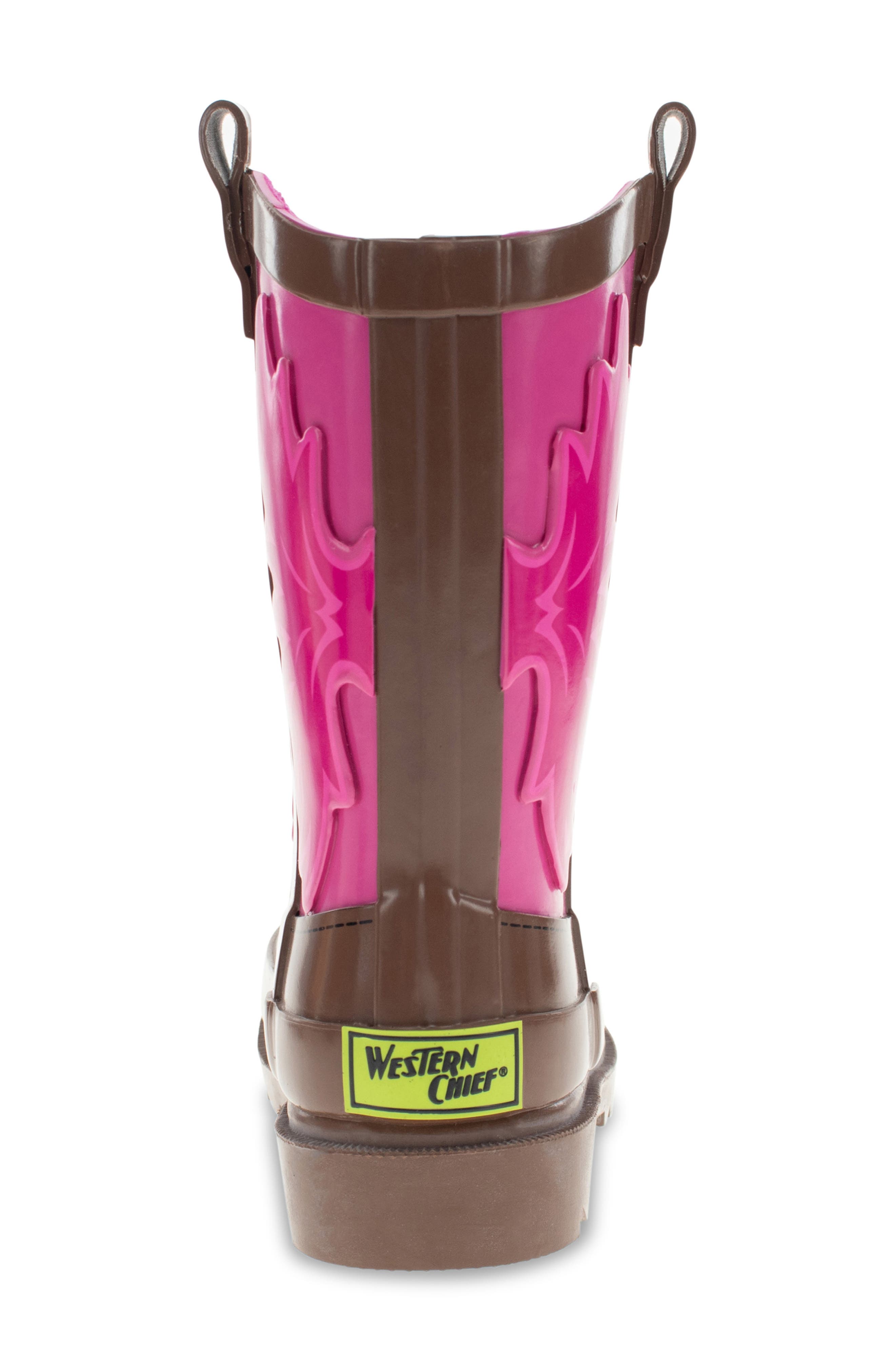 Kids' Cowboy Waterproof Rain Boot, Alternate, color, PINK
