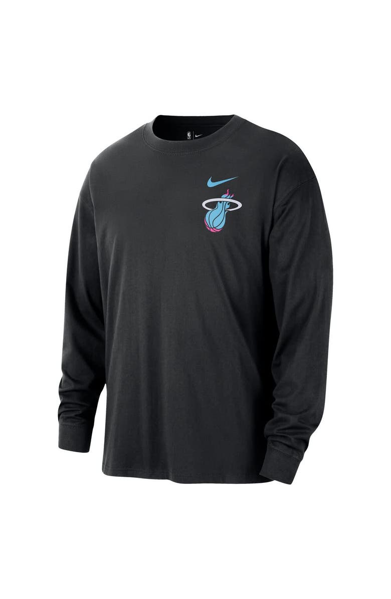 Nike Men's Nike Black Miami Heat 2025/26 City Edition Remix Essential Logo Long Sleeve T-Shirt, Alternate, color, Black