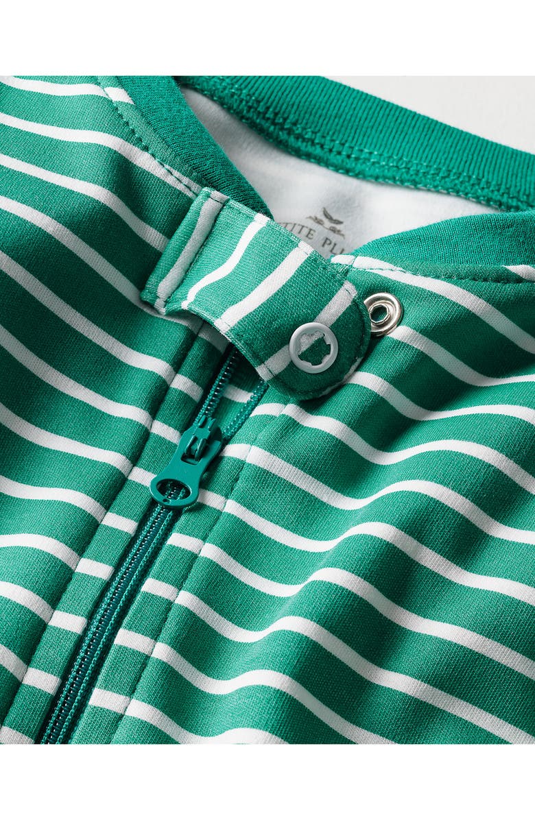 Petite Plume Cotton Fitted Footie, Alternate, color, Green