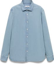 MANGO Denim Button-Up Shirt