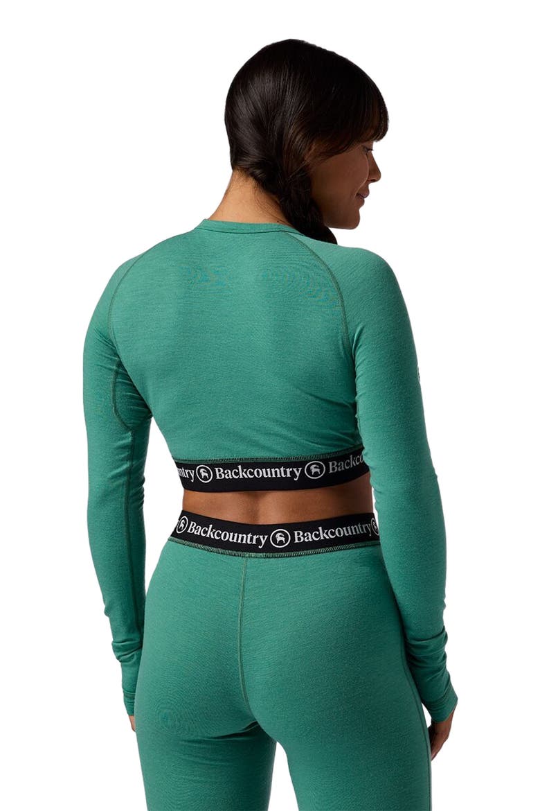 Cedars Rws Merino Lt-Wt Baselayer Crop Crew Top - Women's, Alternate, color, Gearhead Green