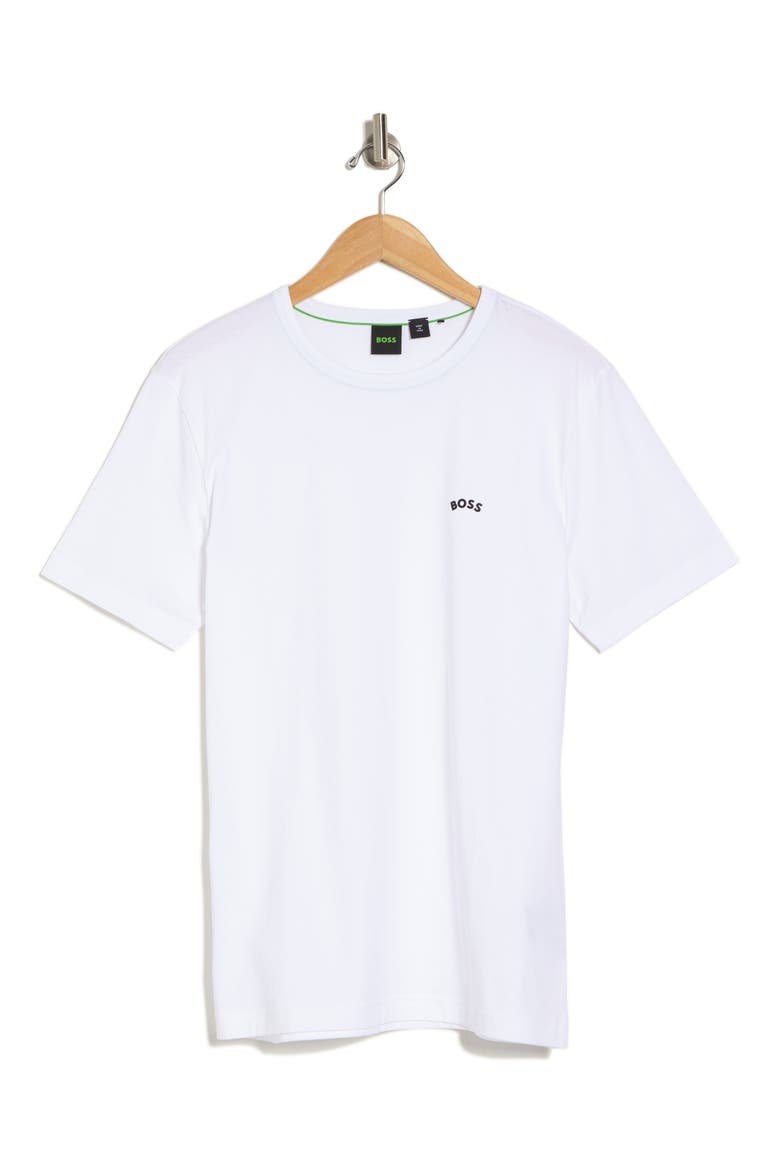 Cotton Curved Logo T-Shirt, Alternate, color, WHITE