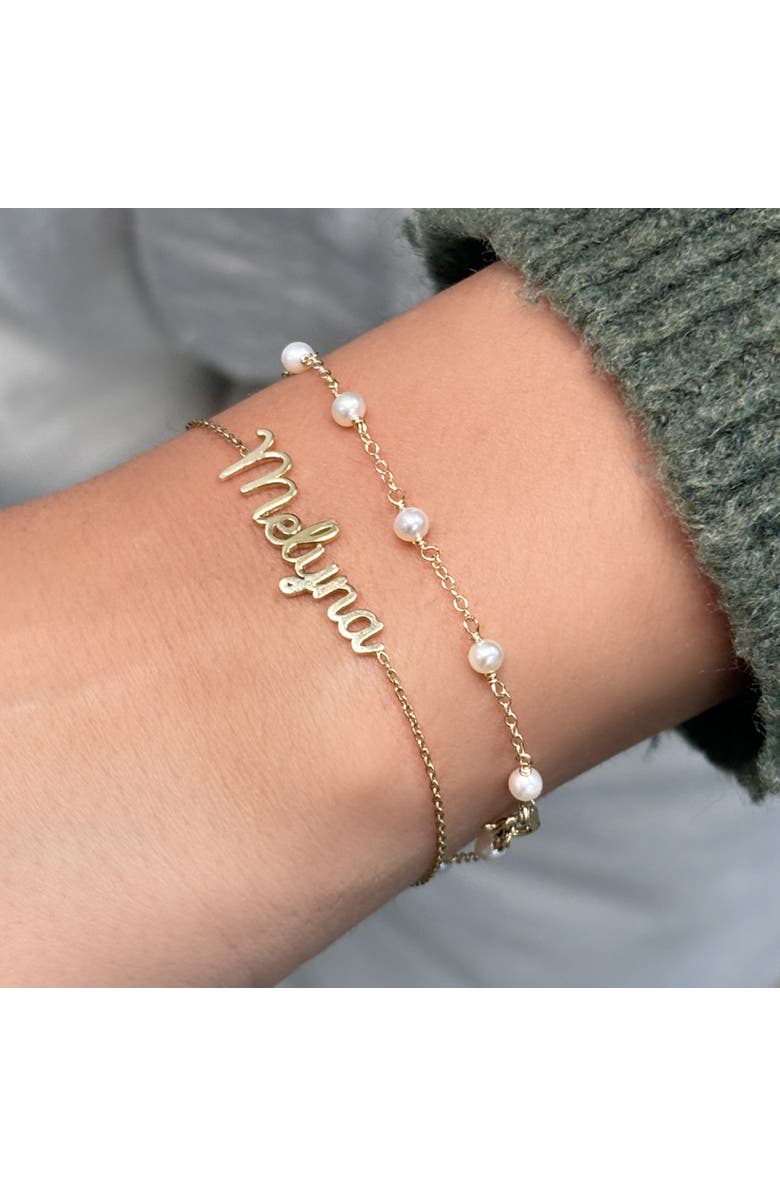 The Lovery Fine Jewelry Pearl Bead Chain Bracelet, Alternate, color, Pearl