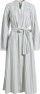 Caslon® Smocked Shoulder Long Sleeve Cotton Midi Dress