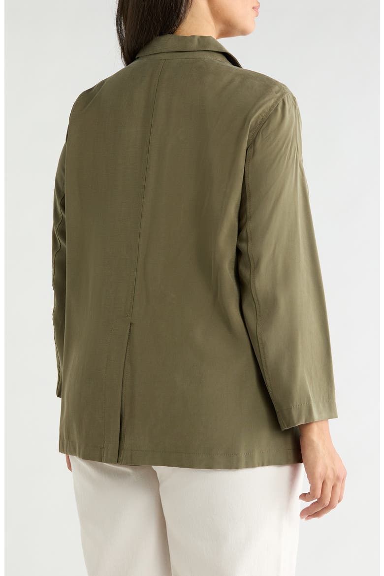 Oversize Brushed Twill Blazer, Alternate, color, SAGE