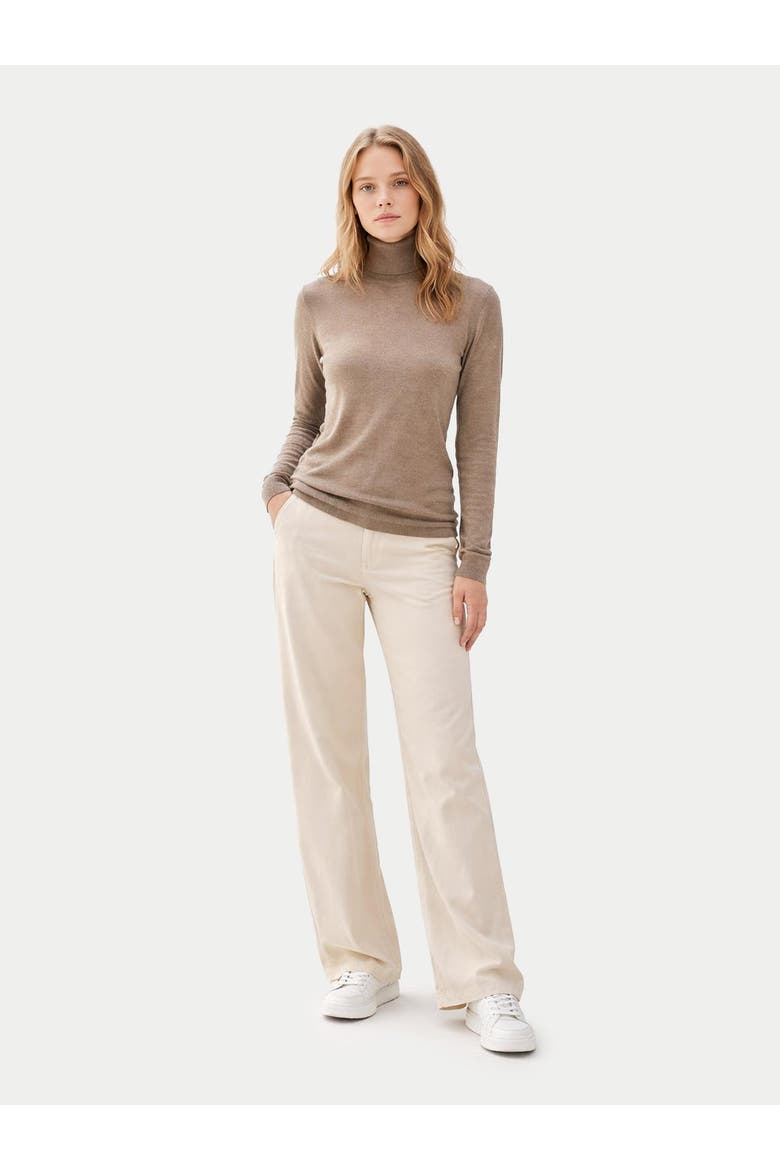 Cashmere Silk Turtleneck Sweater, Alternate, color, taupe