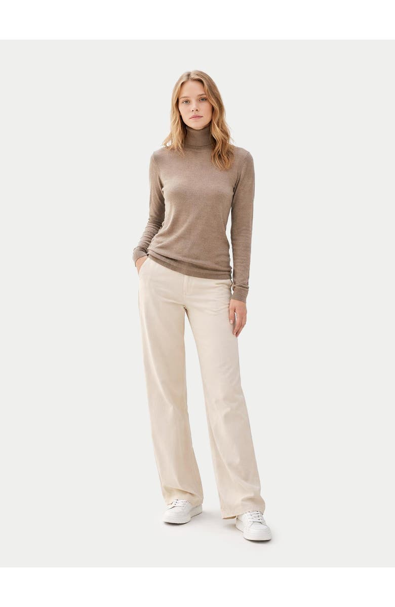GOBI Mongolian Cashmere Cashmere Silk Turtleneck Sweater, Alternate, color, Taupe