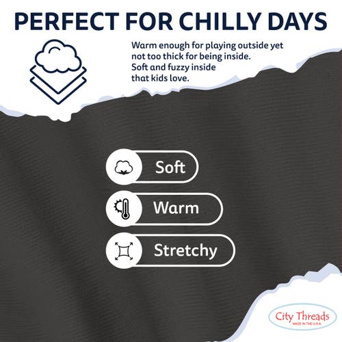 City Threads Girls Soft Fleece Stretch Leggings In Gray