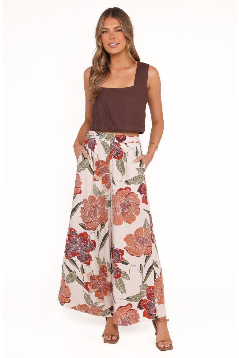 Bertha Floral Print Wide Leg Pants, Alternate, color, FALL FLORAL