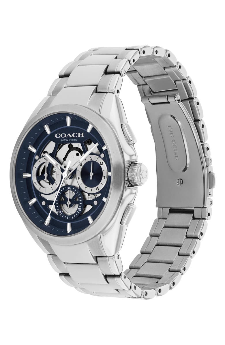 COACH Jackson Bracelet Chronograph Watch, 41.5mm, Alternate, color, Silver