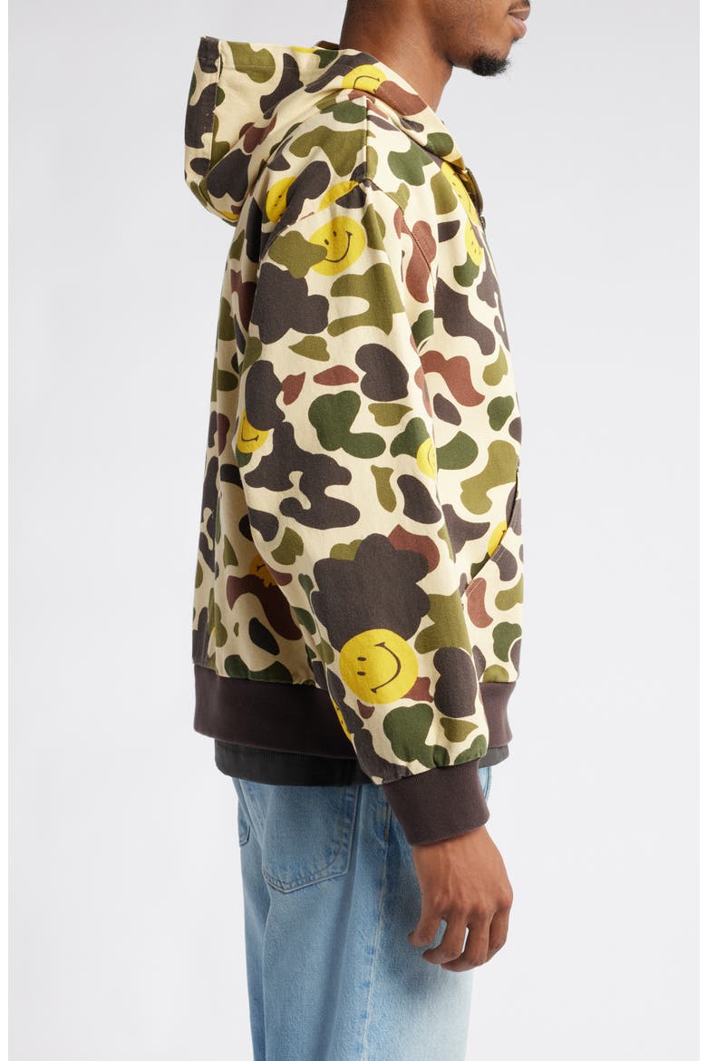 SMILEY® Camo Twill Zip Hoodie, Alternate, color, WOODLAND