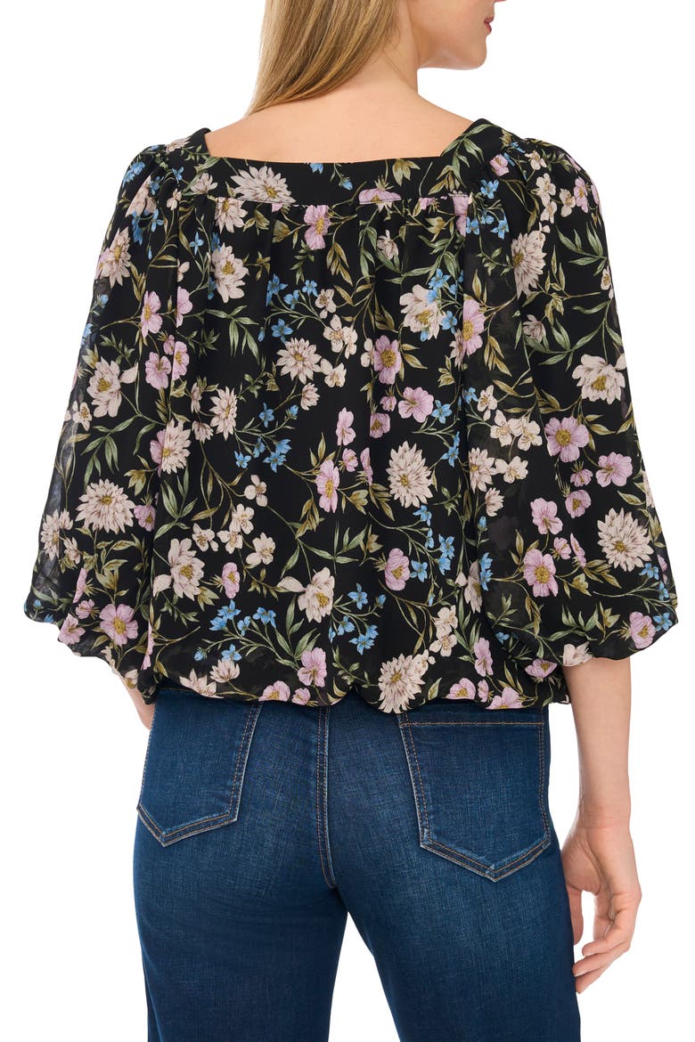 Square Neck Bubble Top, Alternate, color, RICH BLACK