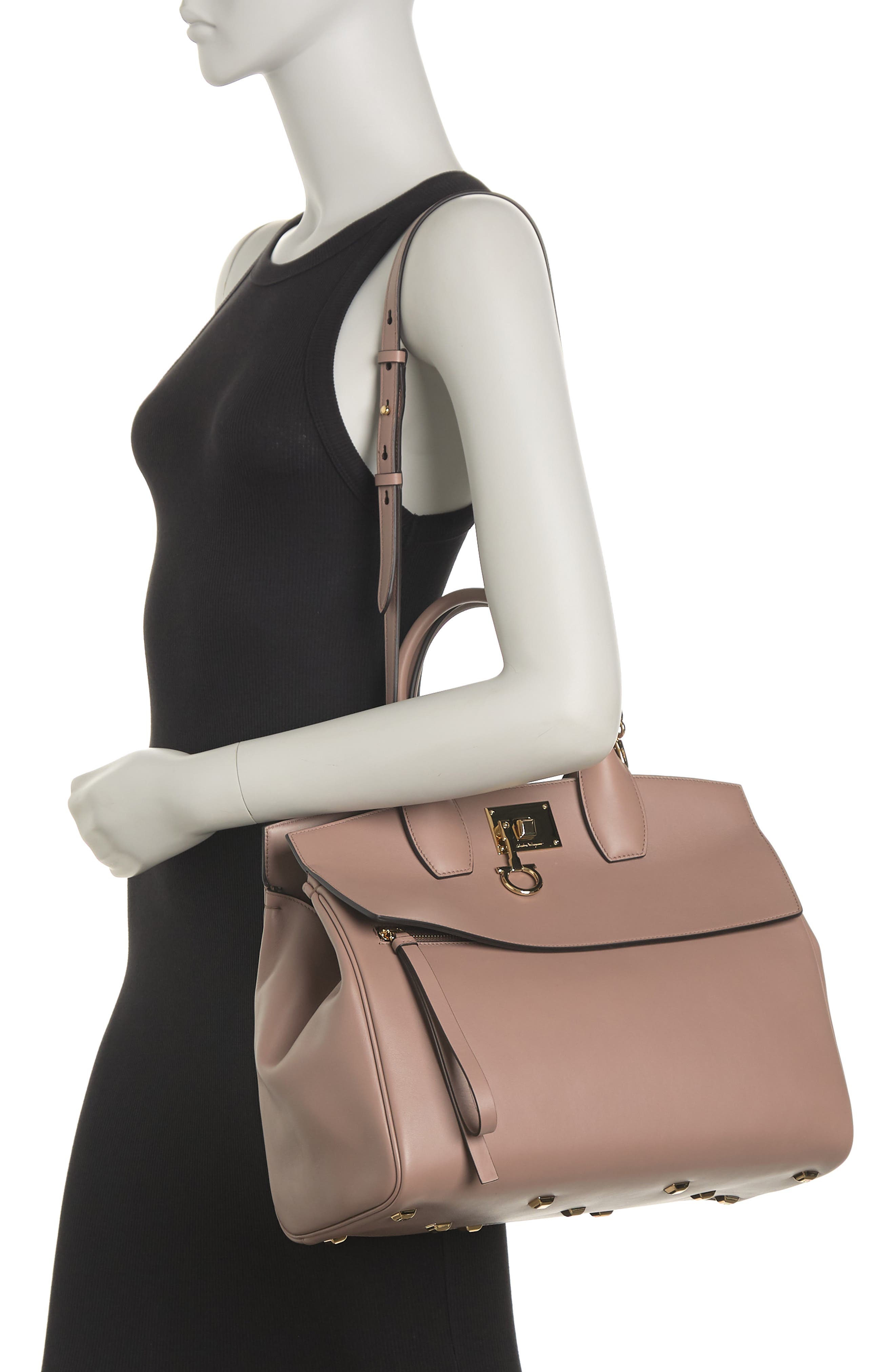 FERRAGAMO Salvatore Ferragamo Studio Medium Top Handle Bag, Alternate, color, 