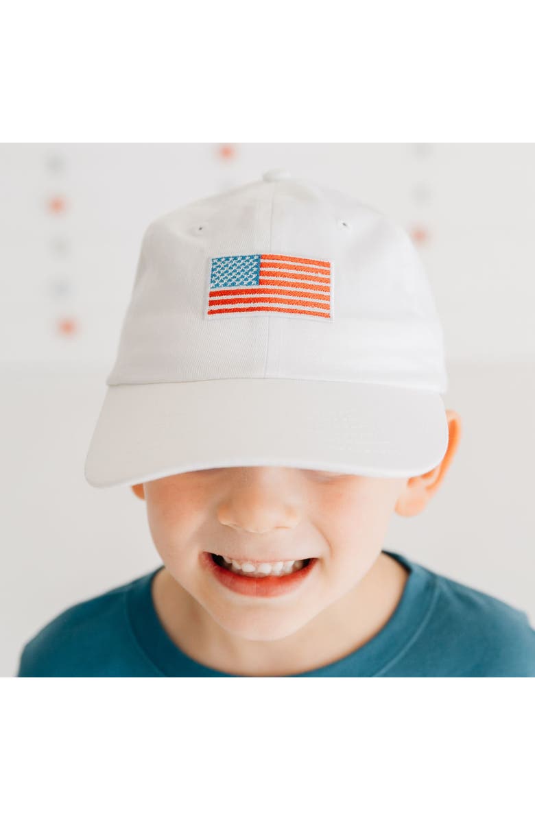 Sweet Wink American Flag Patch Baseball Hat, Alternate, color, White