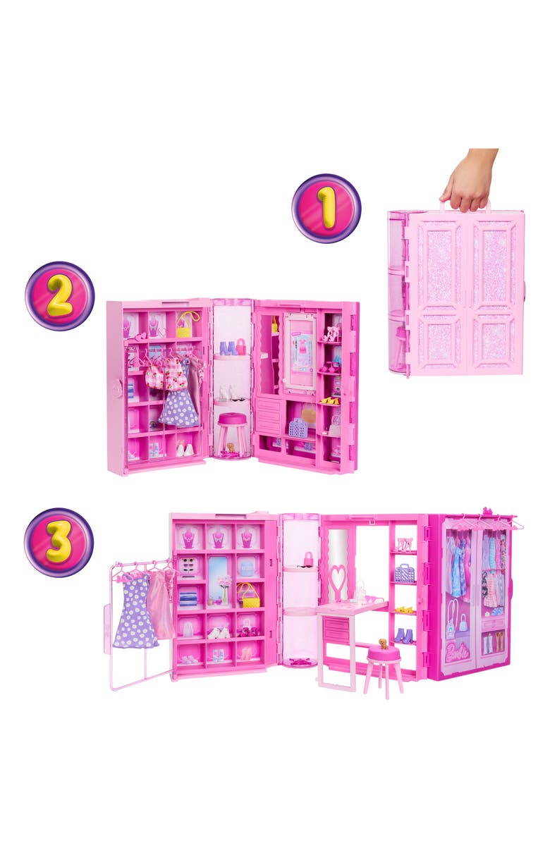 Barbie <sup>®</sup> Dream Closet Toy Playset with Doll, Clothes & Accessories, Alternate, color, 
