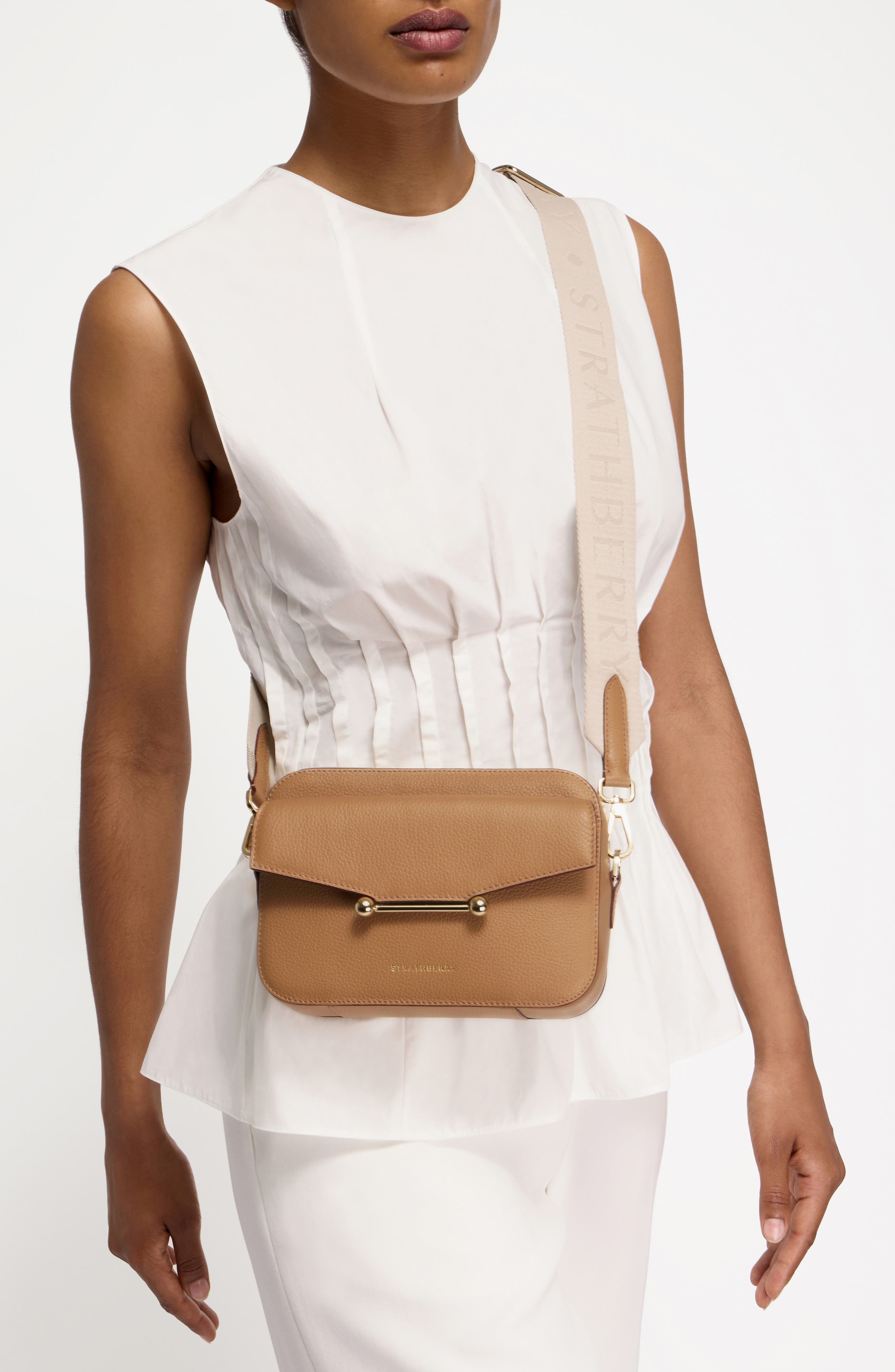 Strathberry Mosaic Leather Camera Crossbody Bag, Alternate, color, 