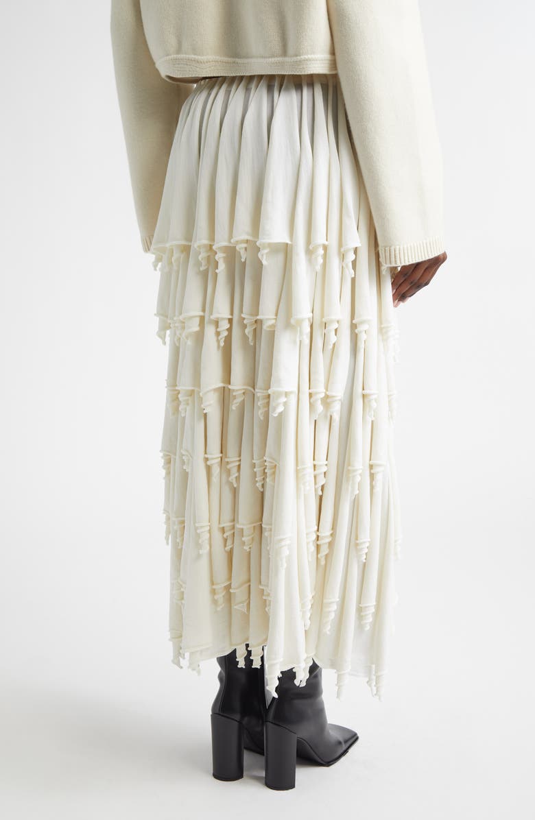 Alaïa Layered Cups Wool Blend Knit Skirt, Alternate, color, Blanc Naturel