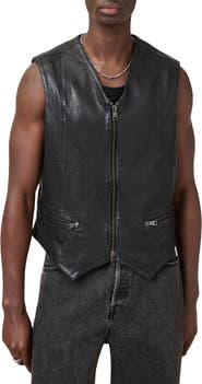 AllSaints Davies Leather Waistcoat