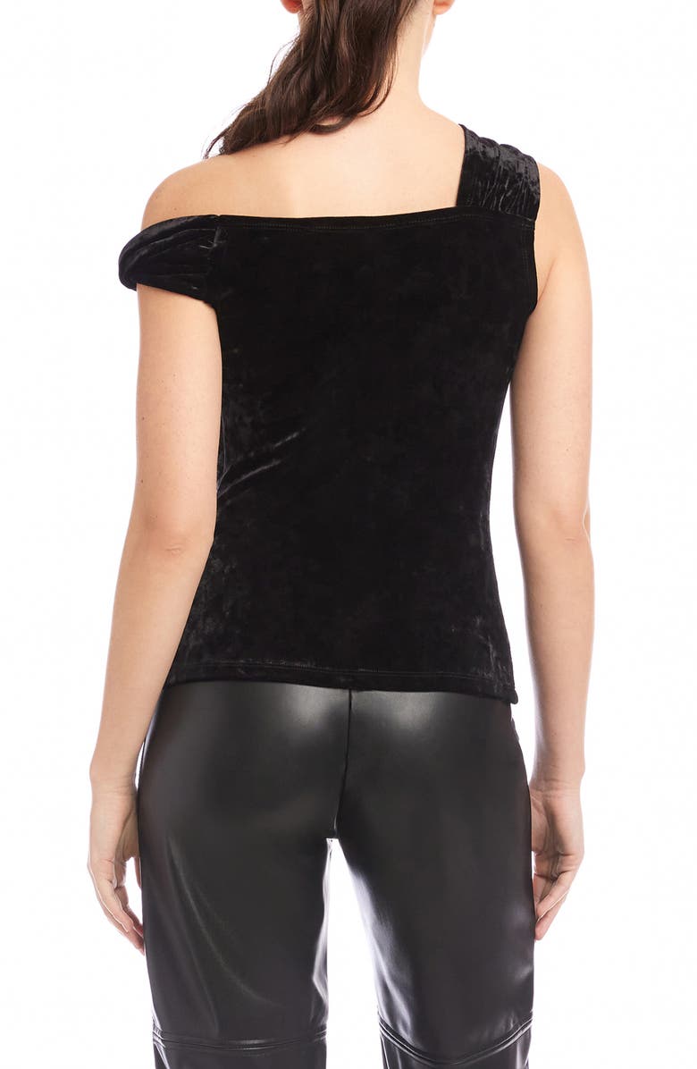 FIFTEEN TWENTY Nadia One-Shoulder Velvet Top, Alternate, color, Black