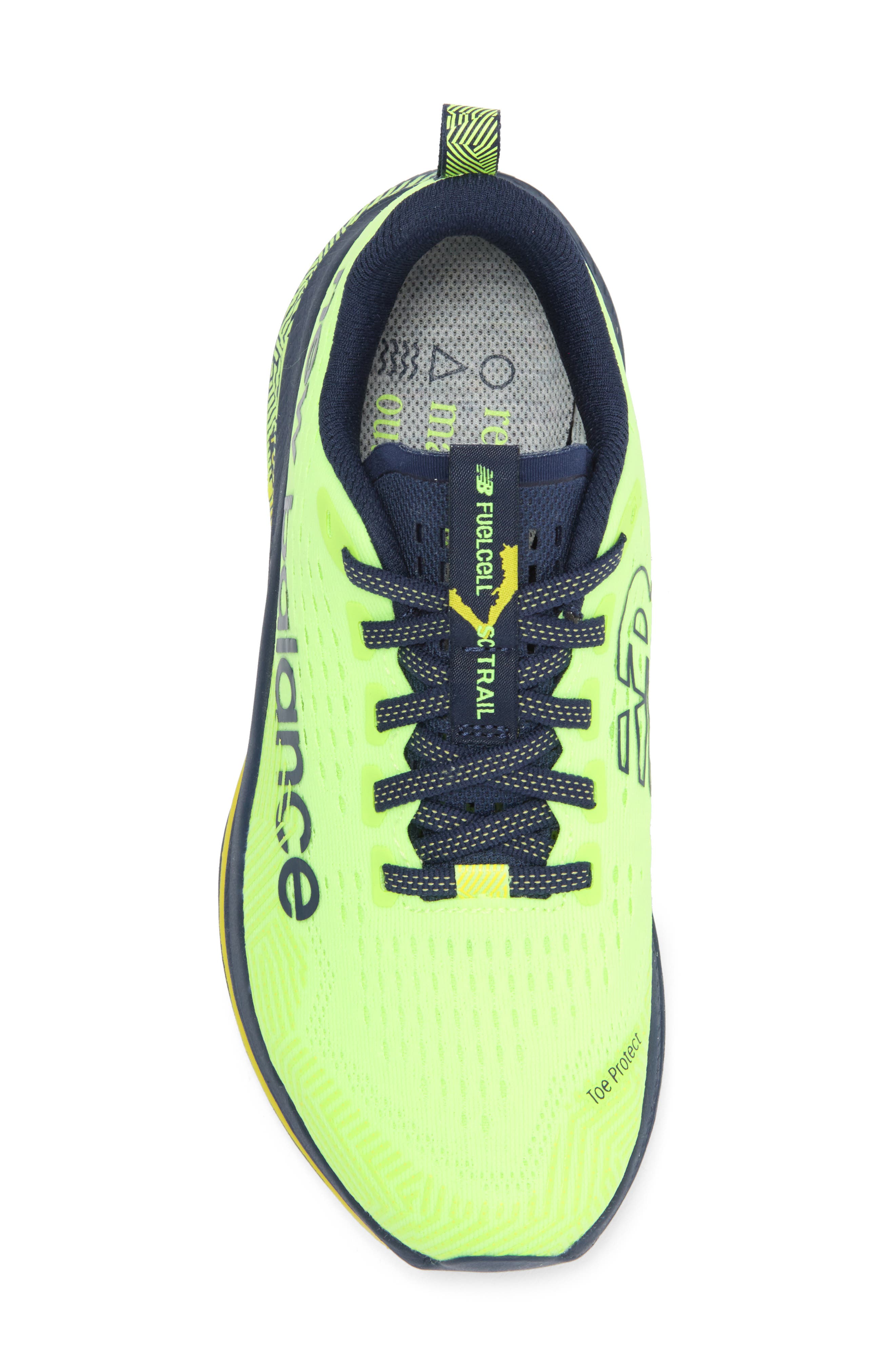 New Balance Tektrel Sneaker, Alternate, color, Bleached Lime Glo/ Nb Navy