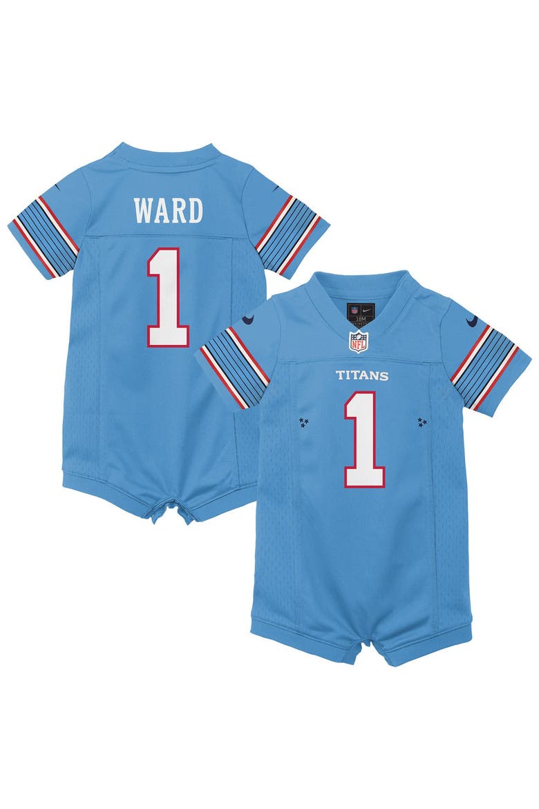 Newborn Nike Cameron Ward Blue Tennessee Titans Romper Game Jersey, Main, color, Blue
