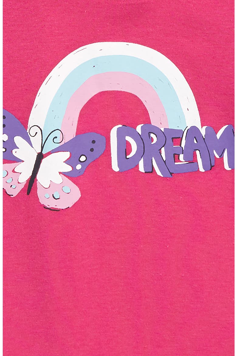 Butterflies Fitted Three-Piece Pajamas, Alternate, color, PINK