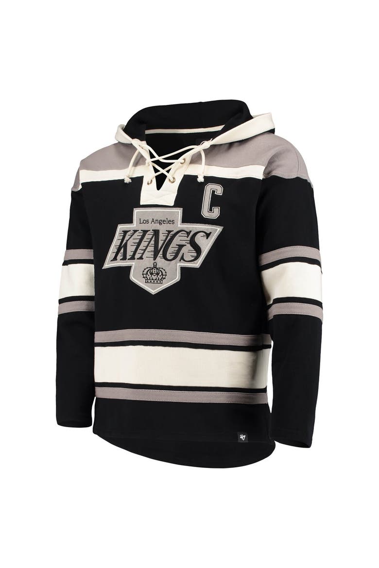 Men's '47 Wayne Gretzky Black Los Angeles Kings Retired Player Name & Number Lacer Pullover Hoodie, Alternate, color, Black