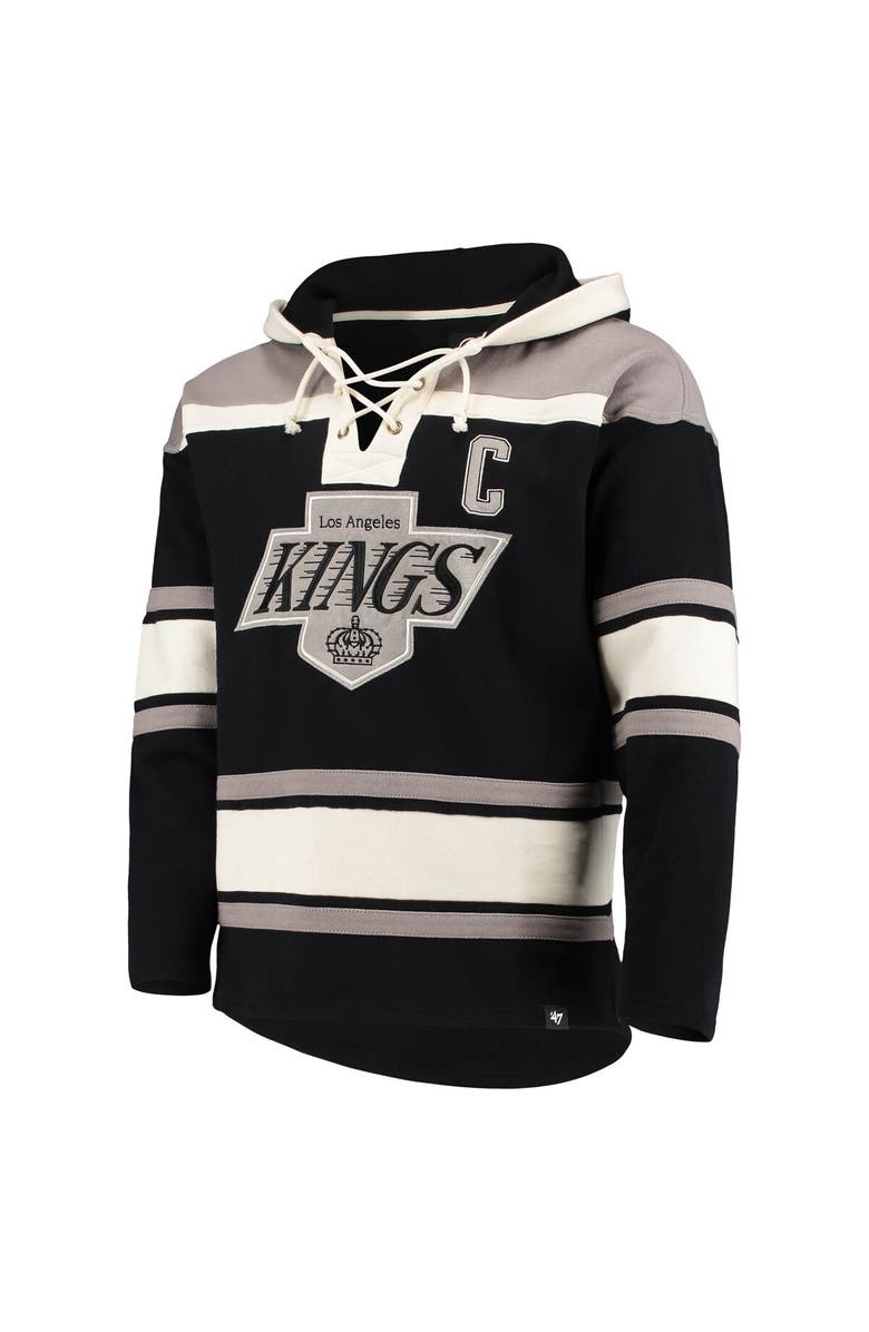 '47 Men's '47 Wayne Gretzky Black Los Angeles Kings Retired Player Name & Number Lacer Pullover Hoodie, Alternate, color, Black
