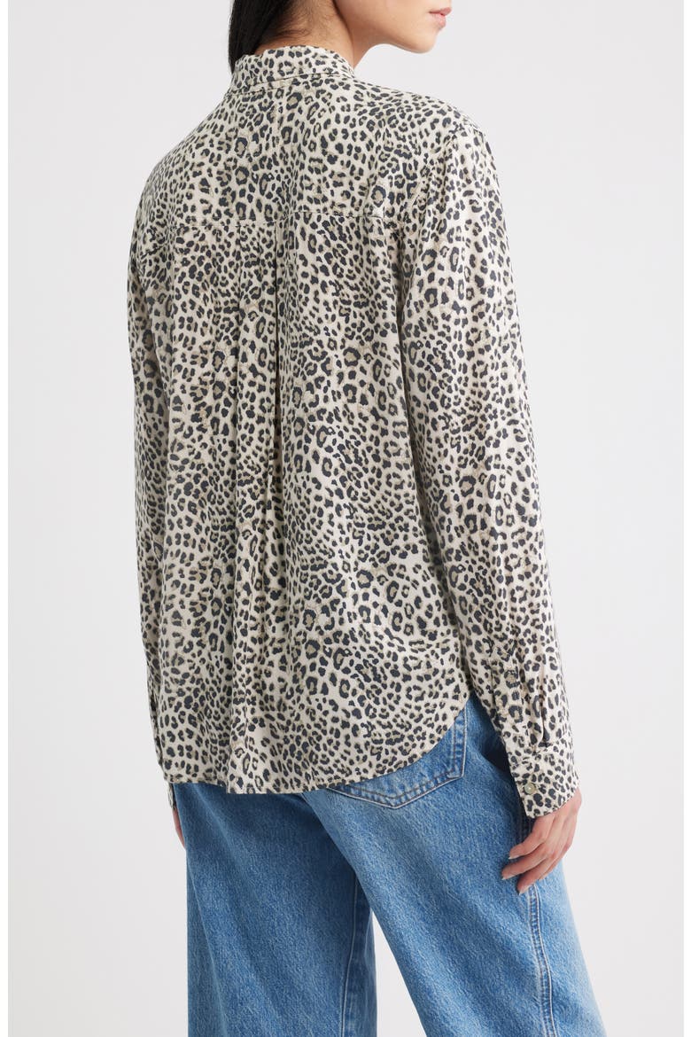 Josephine Leopard Print Button-Up Shirt, Alternate, color, ECRU CHEETAH