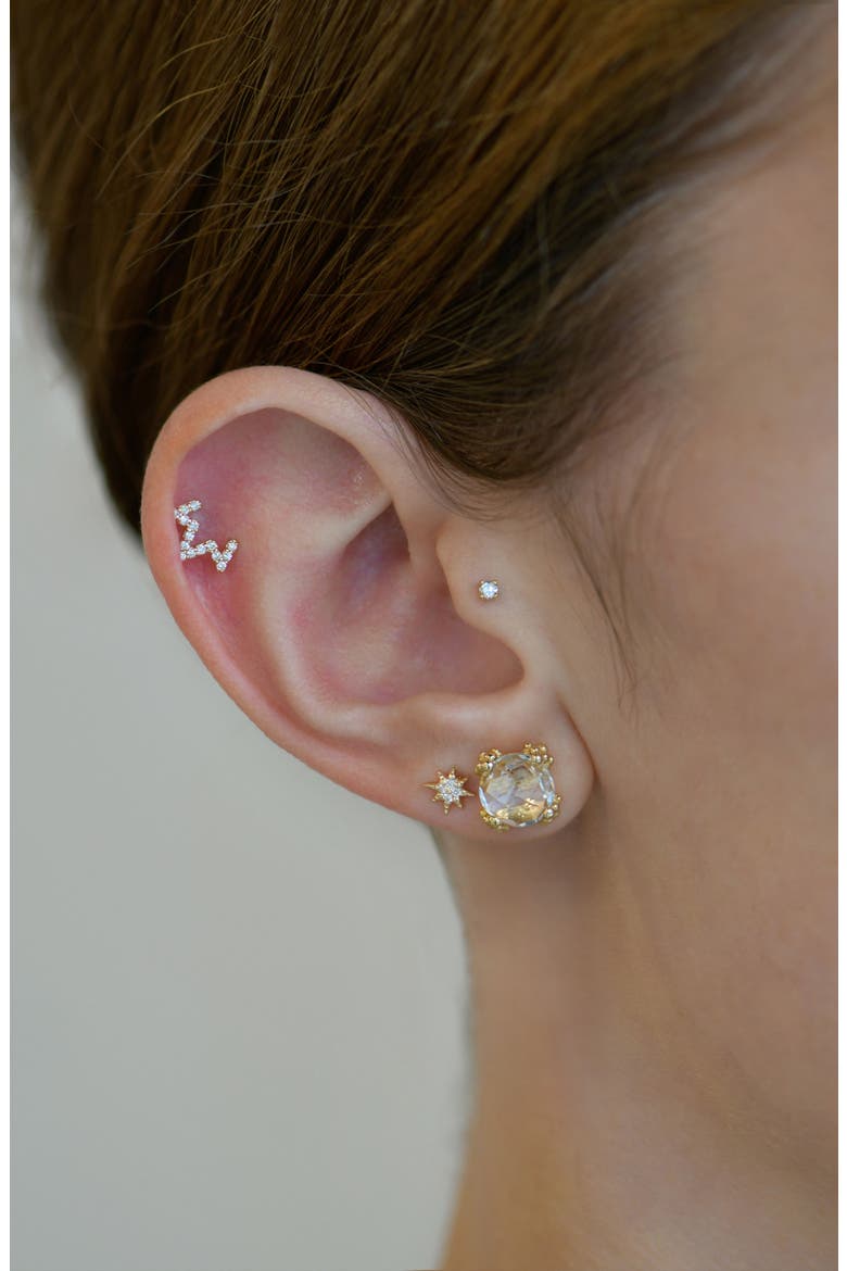 Dewdrop White Topaz Stud Earrings, Alternate, color, GOLD/ WHITE TOPAZ