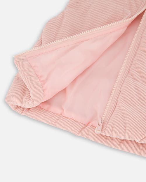 Deux Par Deux Corduroy Puffy Sleeveless Vest In Pink
