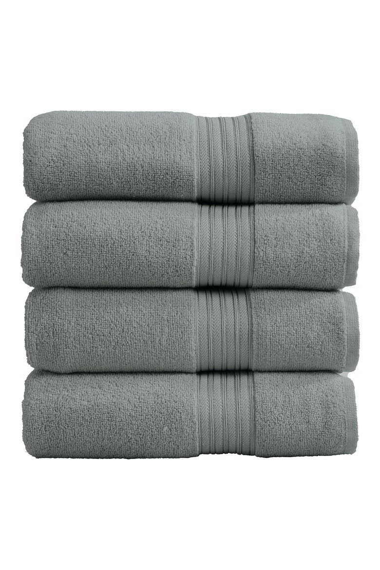 Quick-Dry Cotton 4-Pack Bath Towel Set, Main, color, STEEL BLUE