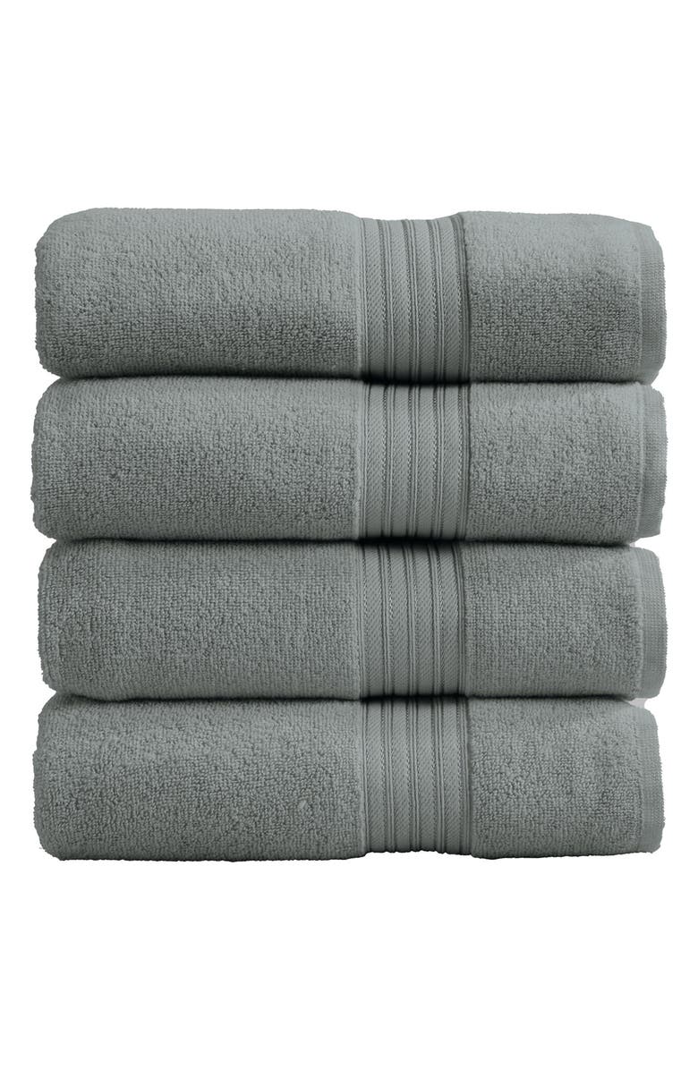 Woven & Weft Quick-Dry Cotton 4-Pack Bath Towel Set, Main, color, Steel Blue